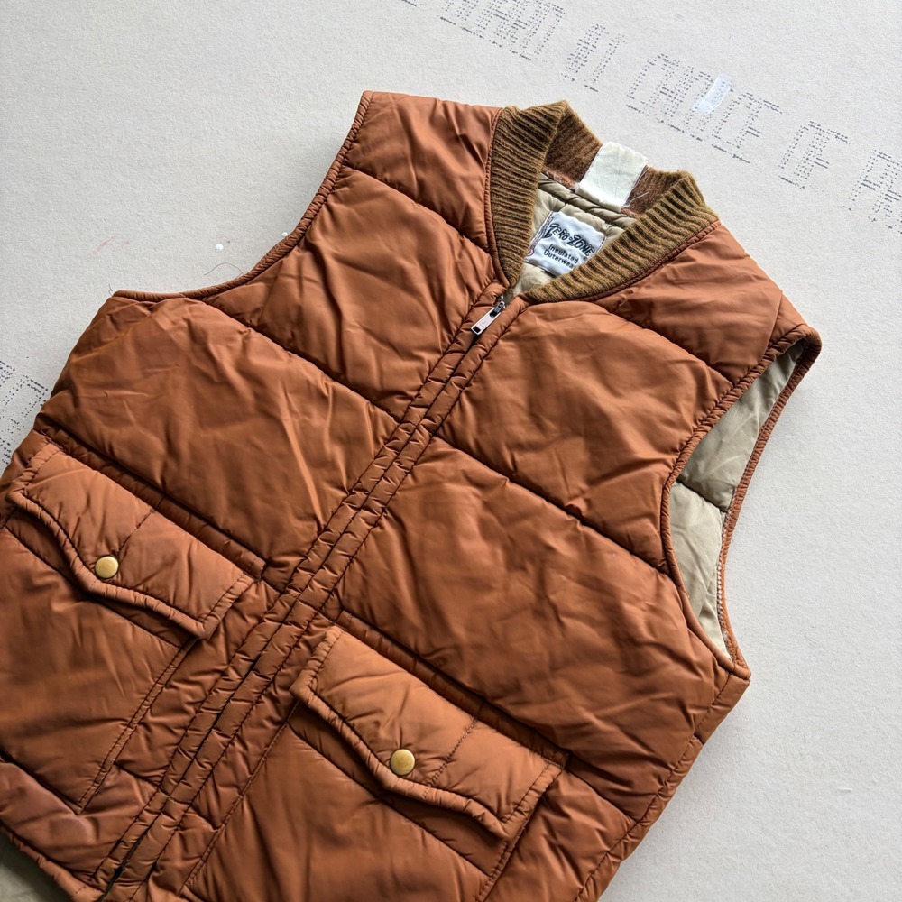 Vintage Zero Zone Walls Insulated Puffer Vest Brown Medium